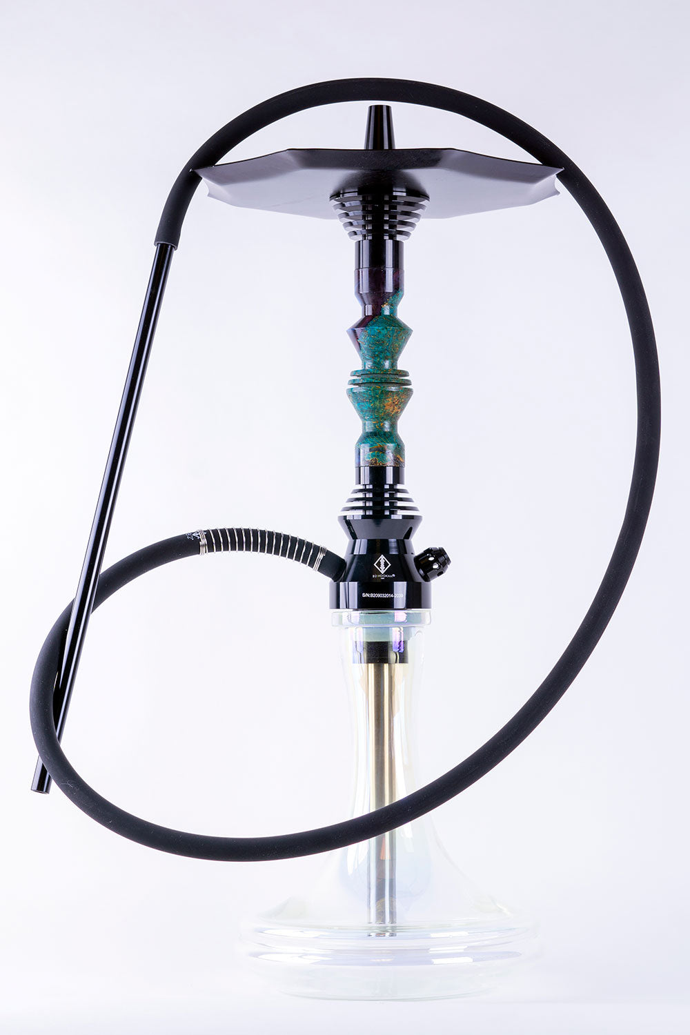 B2 Hookah Precious Cut Collection Space Purple & Green Stabilized Burl - B2 Hookah