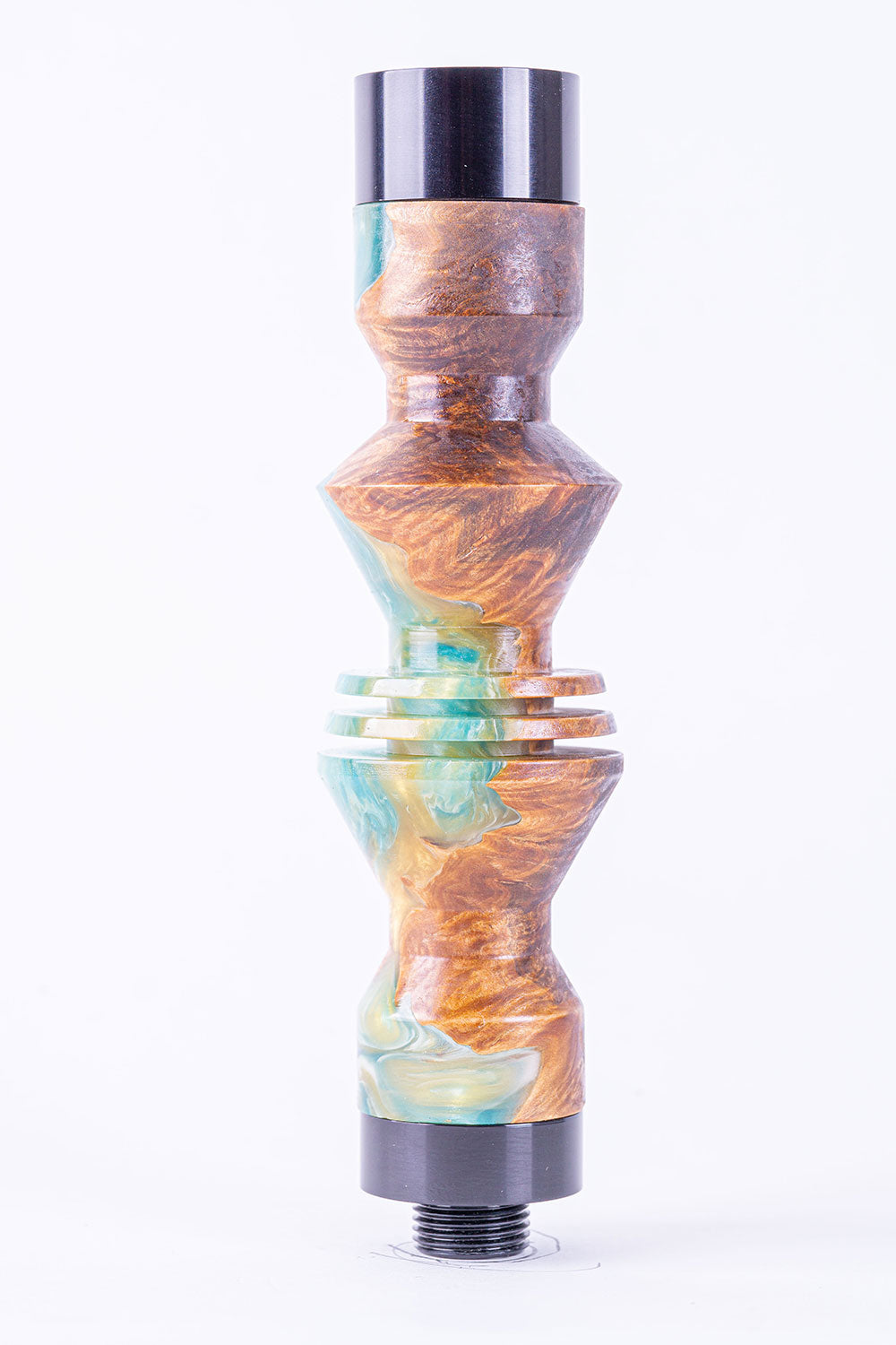 B2 Hookah Precious Cut Collection Yellow & Blue Lakes & Burl Wood - B2 Hookah