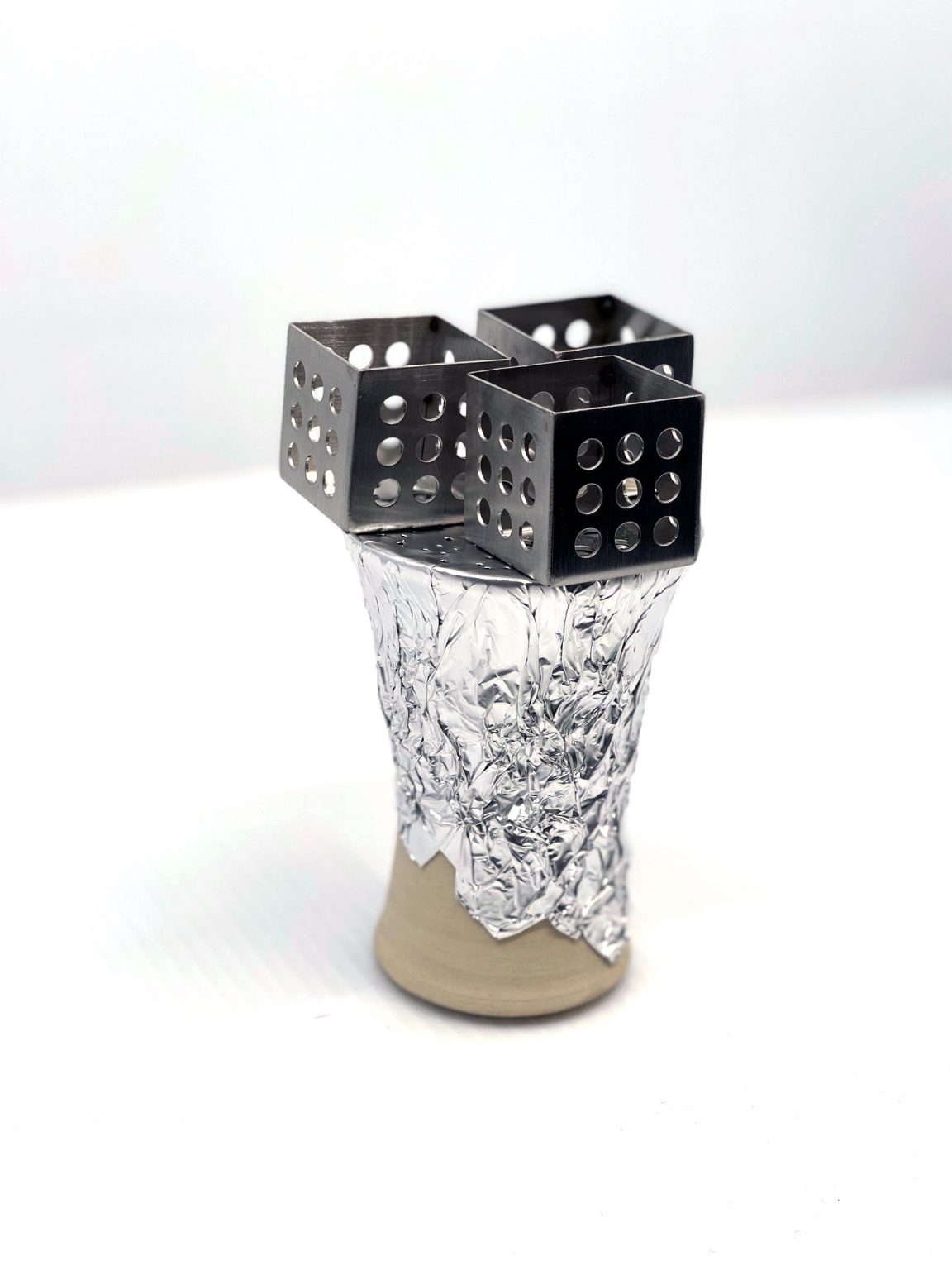 Cube-i-Coals Heat Mangement Device for Charcoal Use with Foil