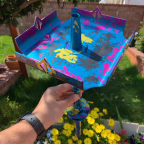 B2 Square Crest Tray - B2 Hookah Square Bended Crest Tray - B2 Hookah