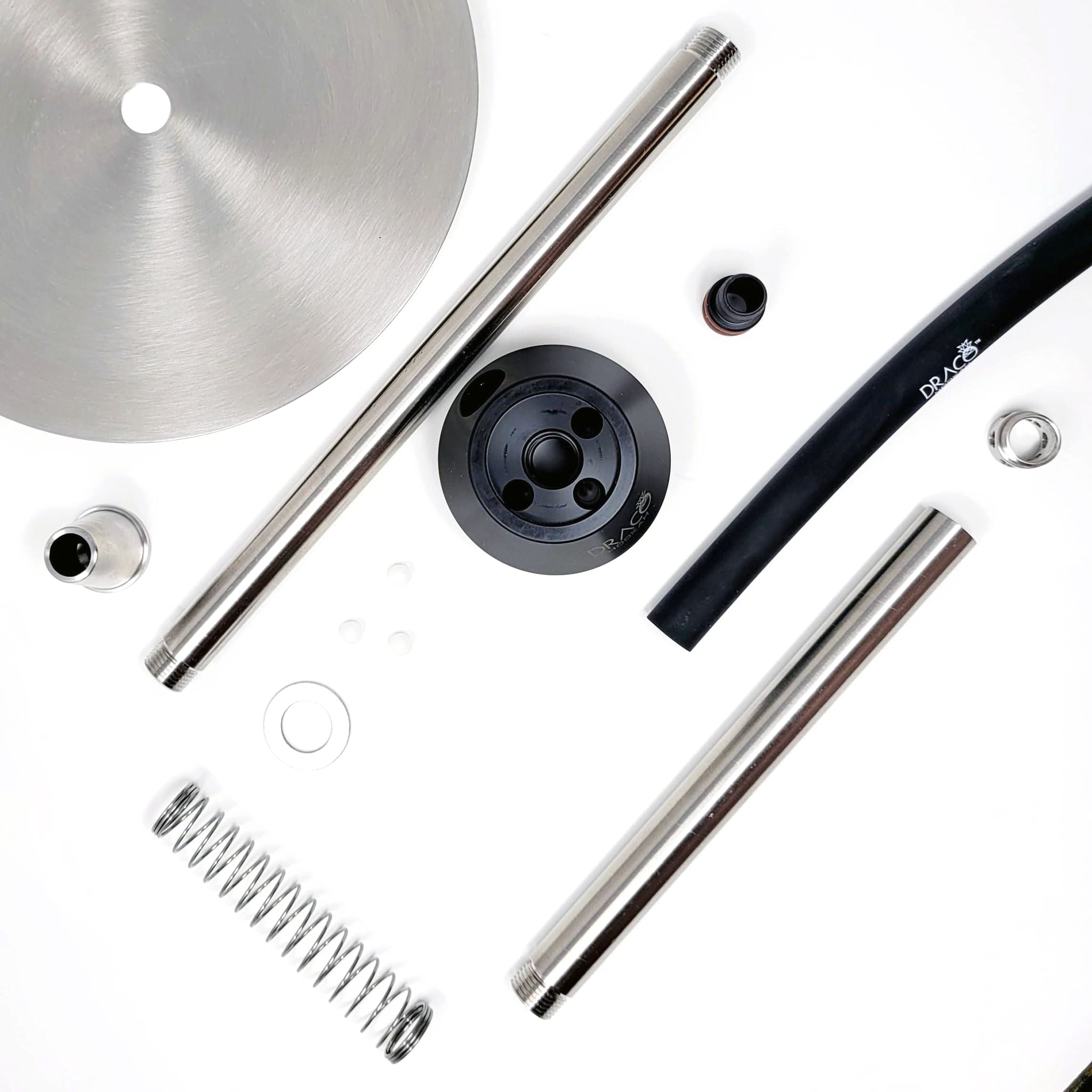 Draco Hookah Purgo - Stainless Steel Hookah with Diffuser, Tray, and Soft Touch Silicone Hose - B2 Hookah