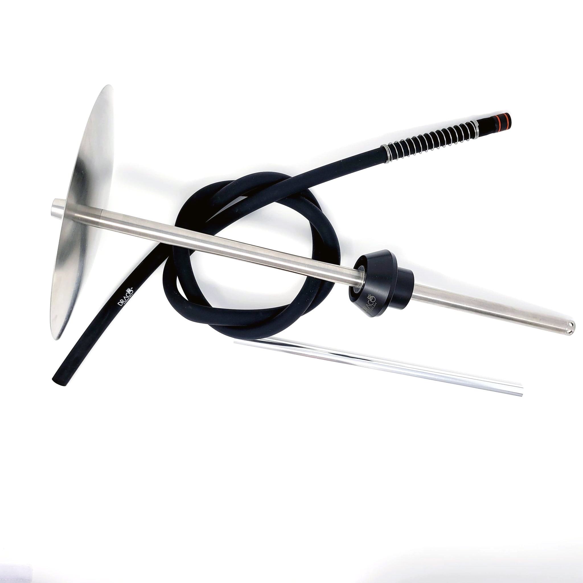 Draco Hookah Purgo - Stainless Steel Hookah with Diffuser, Tray, and Soft Touch Silicone Hose - B2 Hookah