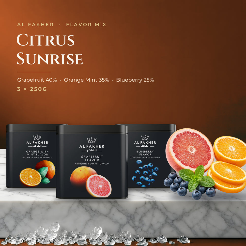 Al Fakher Flavor Mix: Citrus Sunrise (3×250G)