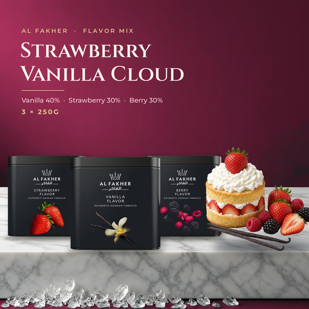 Al Fakher Flavor Mix: Strawberry Vanilla Cloud (3×250G)