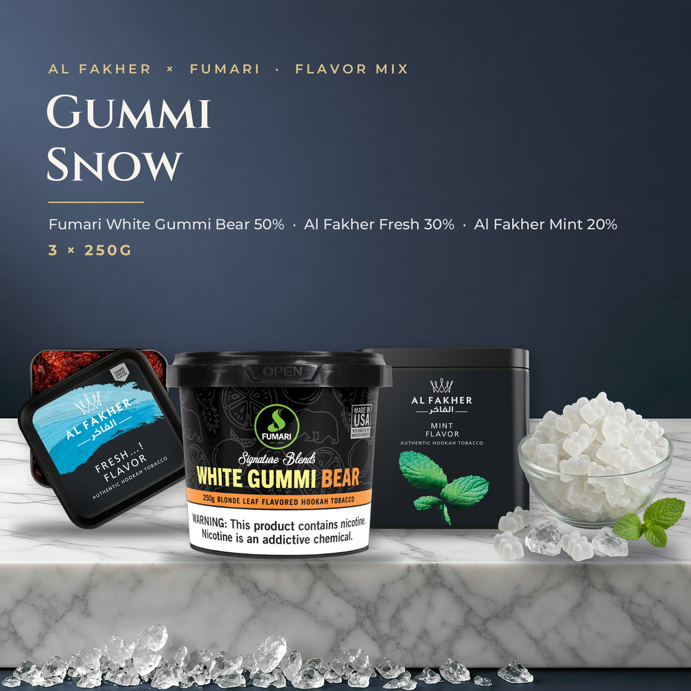 Al Fakher × Fumari Flavor Mix: Gummi Snow (3×250G)