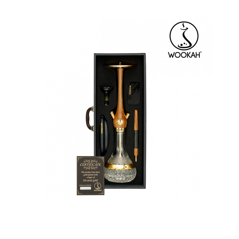 Wookah 24K Gold -Plated Amber Gold Walnut Set - wookah 24k gold -plated amber gold walnut set