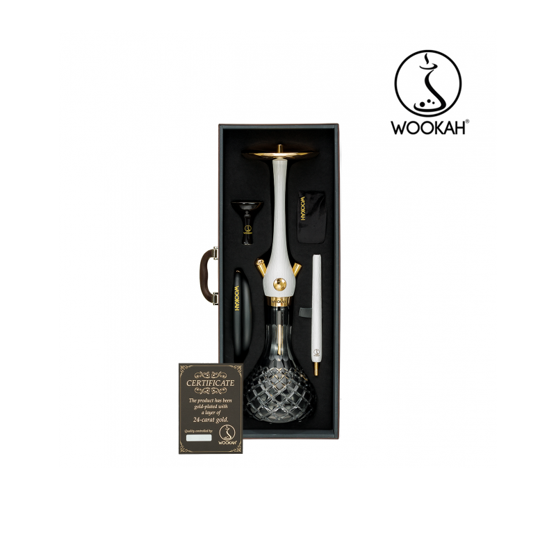 Wookah 24K Gold -Plated White Nox Black Check Set - wookah 24k gold -plated white nox black check set