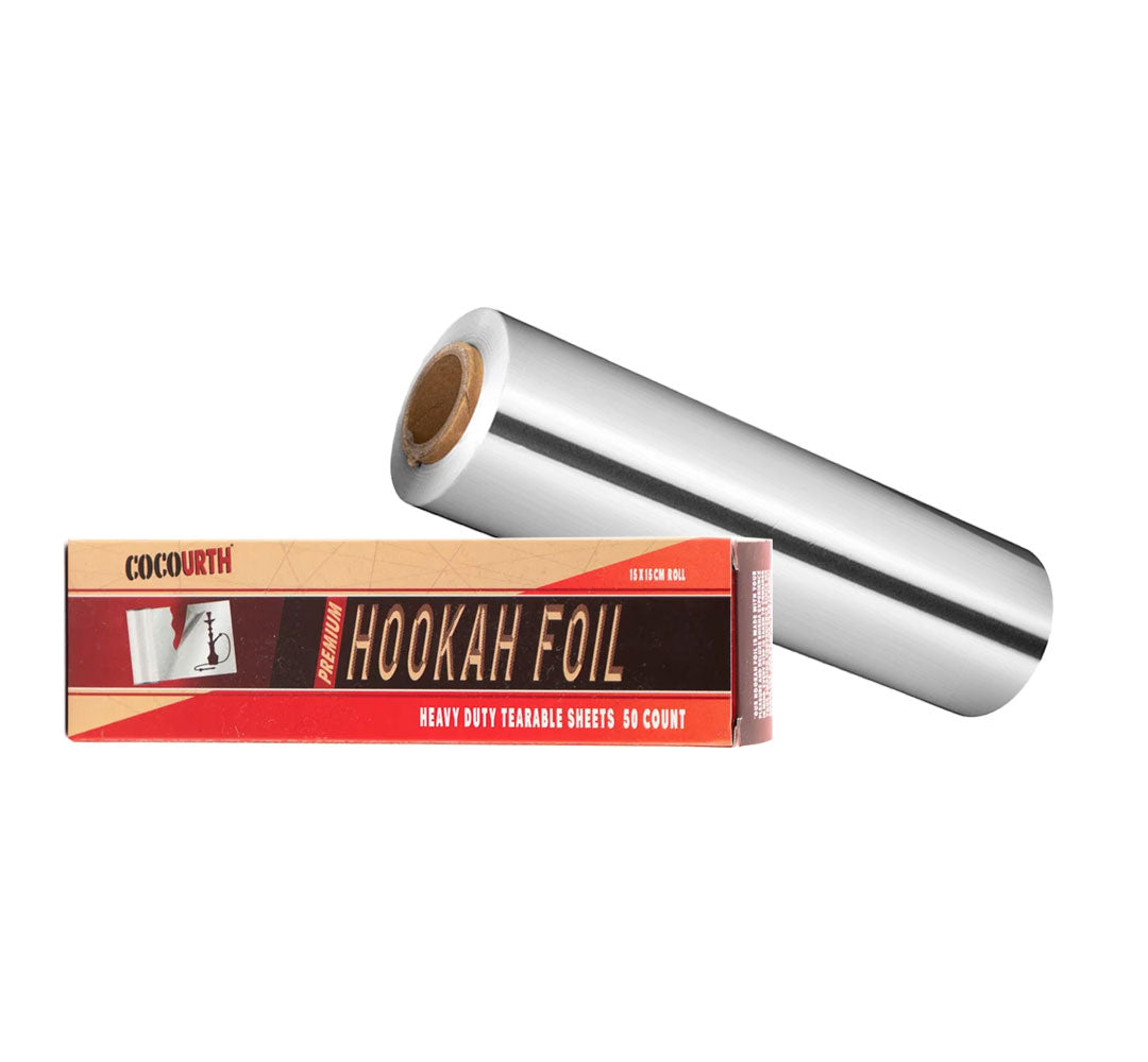 CocoUrth Super Heavy Duty Hookah Foil roll with pre-perforated sheets for easy use.