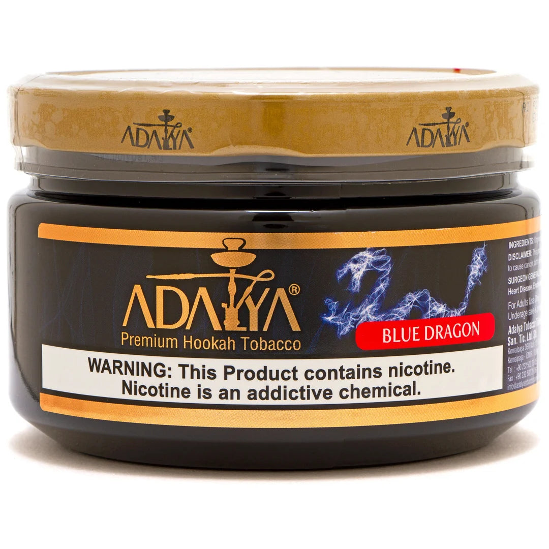 Adalya Blue Dragon hookah flavor with dragonfruit and menthol.