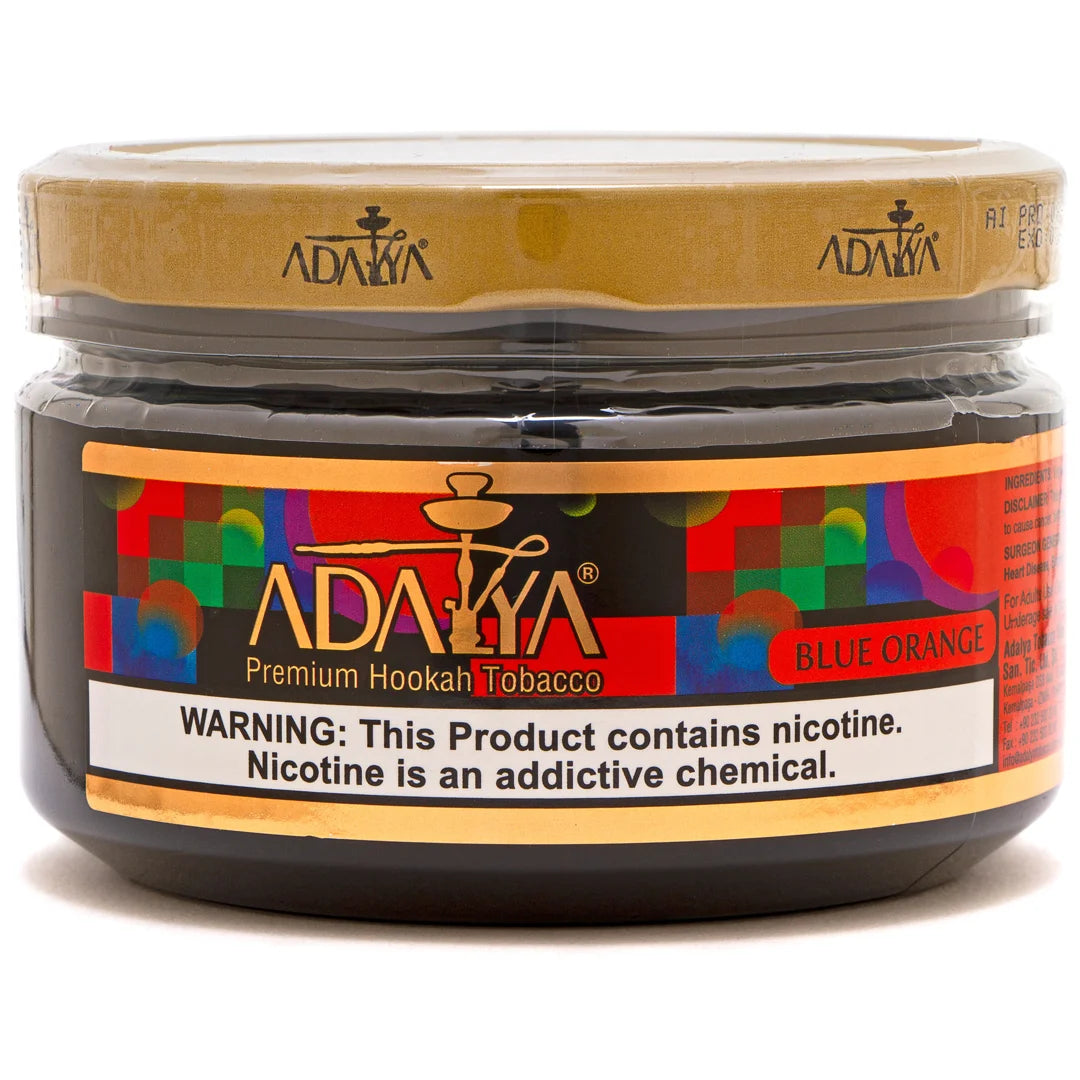 Adalya Blue Orange hookah flavor with citrus and icy coolness.