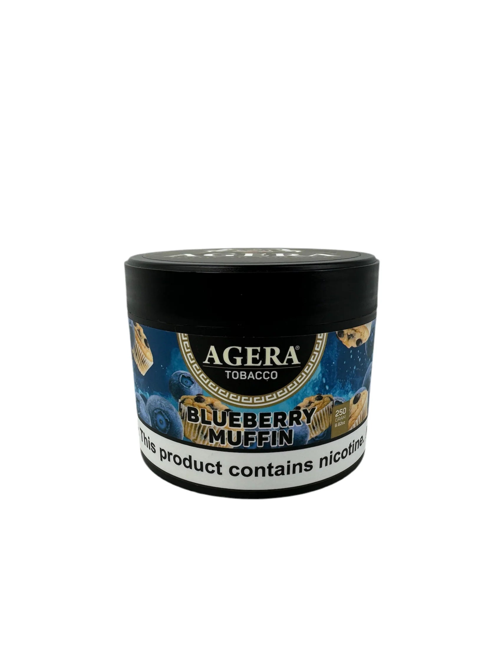 Agera Tobacco Blueberry Muffin container on a white background
