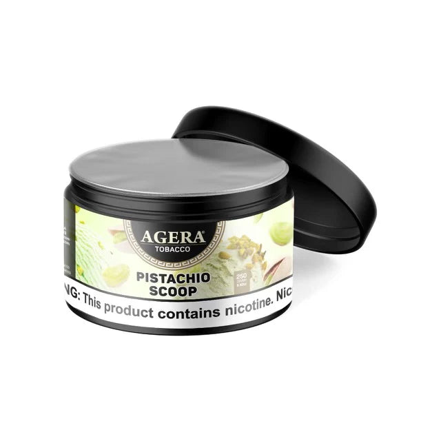 Agera Pistachio Scoop tobacco product packaging on a white background