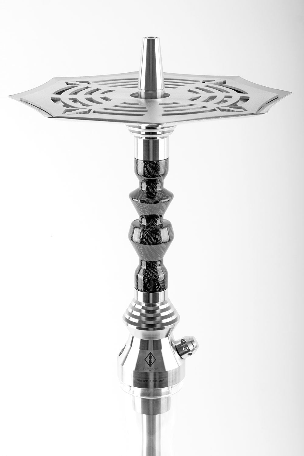 B2 Hookah Carbon304 - Stainless Steel + Carbon Fiber - Premium Hookah in-Stock & Ready to Ship!