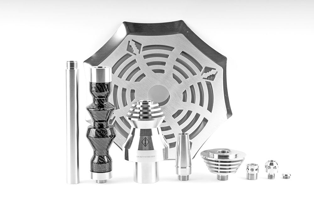 B2 Hookah Carbon304 - Stainless Steel + Carbon Fiber - Premium Hookah in-Stock & Ready to Ship!