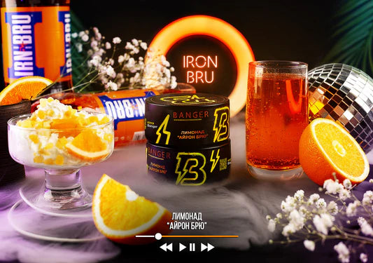 Iron Bru by Banger Hookah Tobacco - bold orange soda flavor with citrus and sour notes.