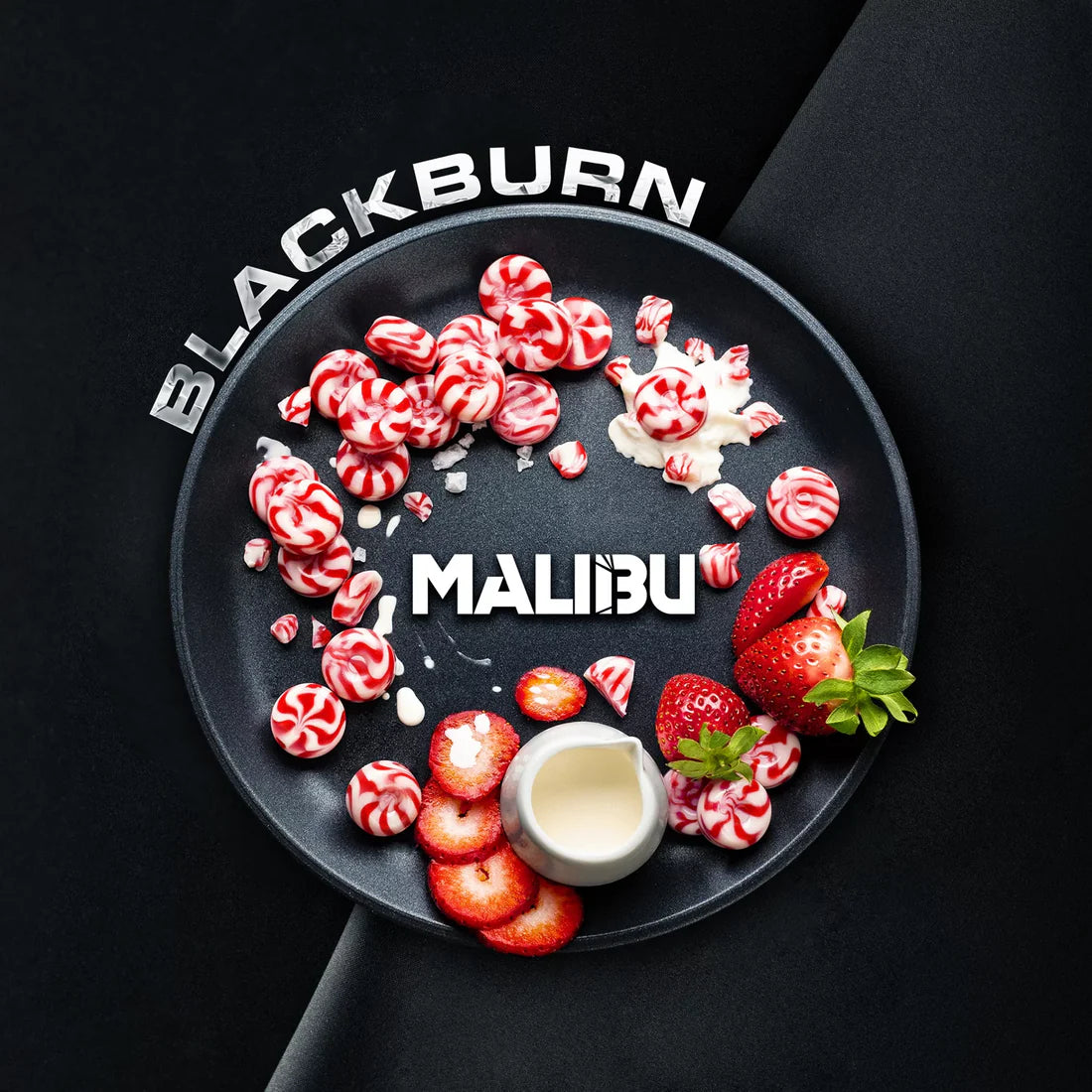 Malibu by BlackBurn Hookah Tobacco - candy cane, strawberry, and caramel flavor.