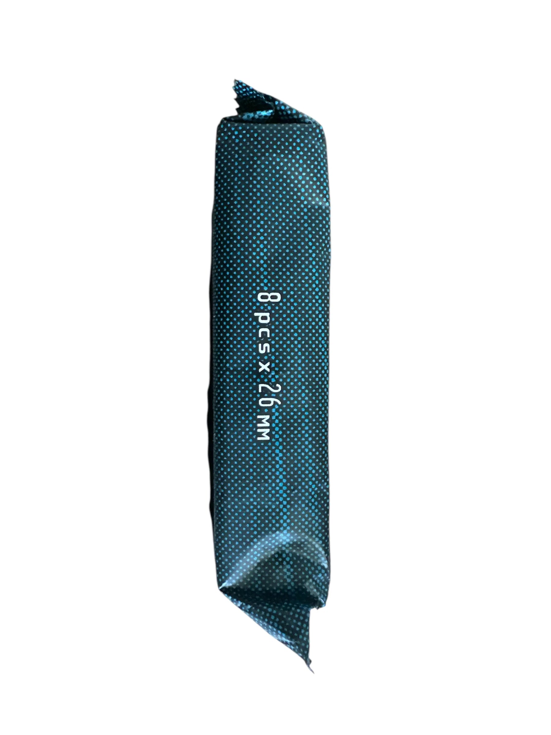 Teal package with text on a white background