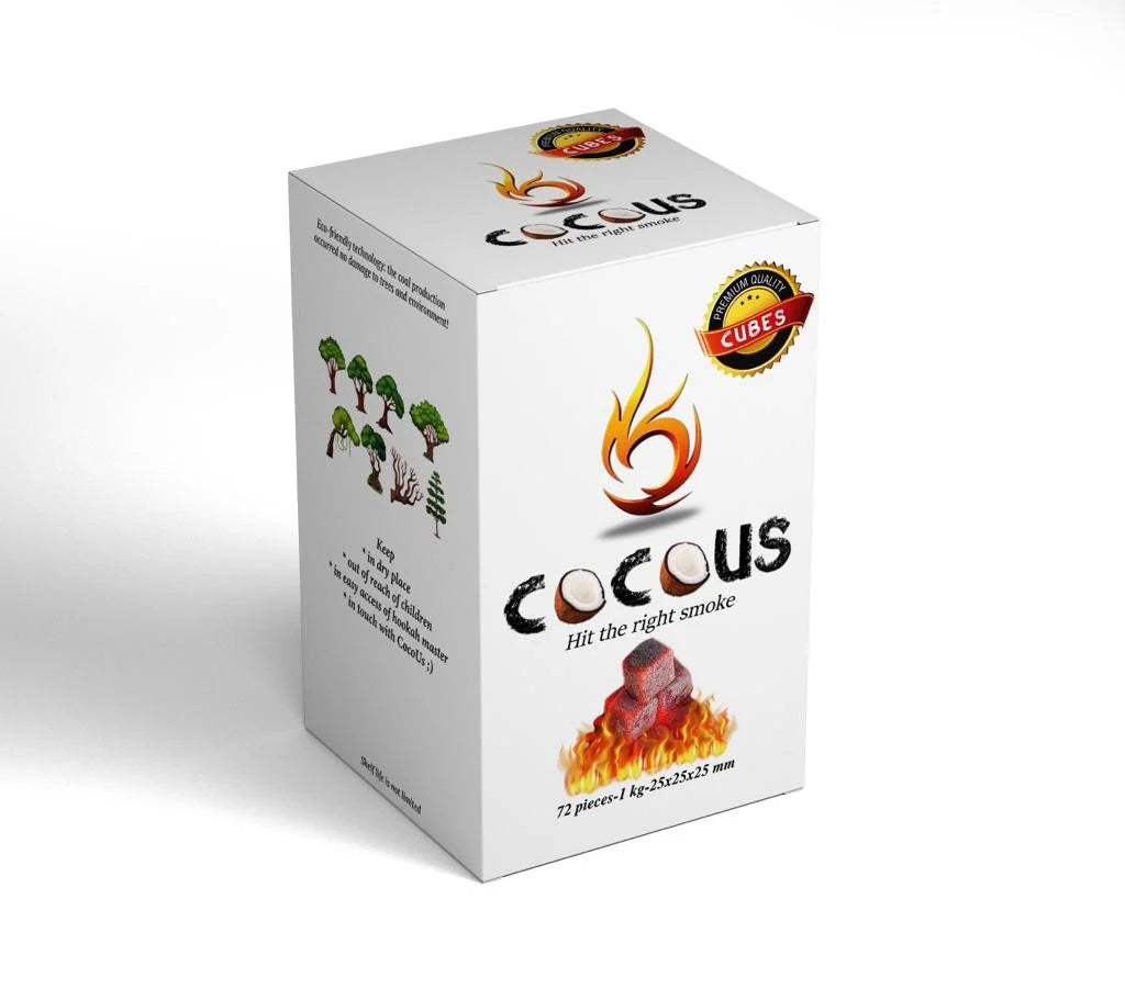 CocoUS Natural Coconut Hookah Charcoal - Cubes