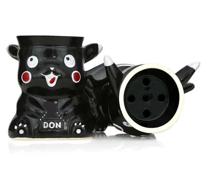 Black Pikachu Hookah Bowl all-black glazed design
