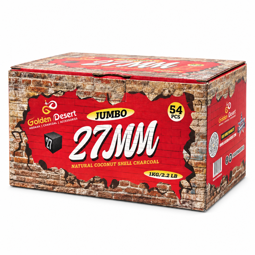 Golden Desert Charcoal 27mm Jumbo Cubes Coconut Charcoal