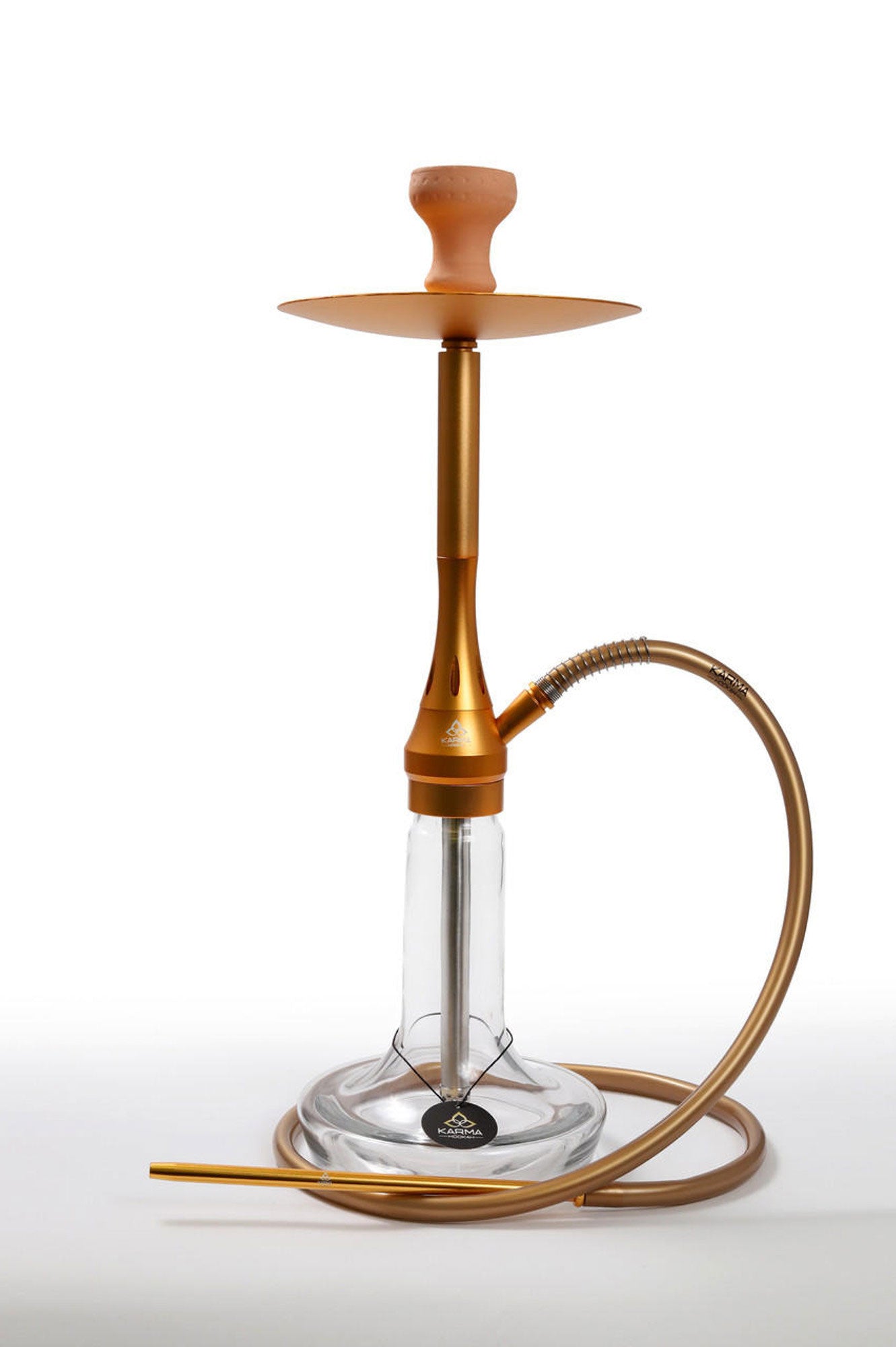 Full setup view of Karma Bellatrix Hookah in gold finish