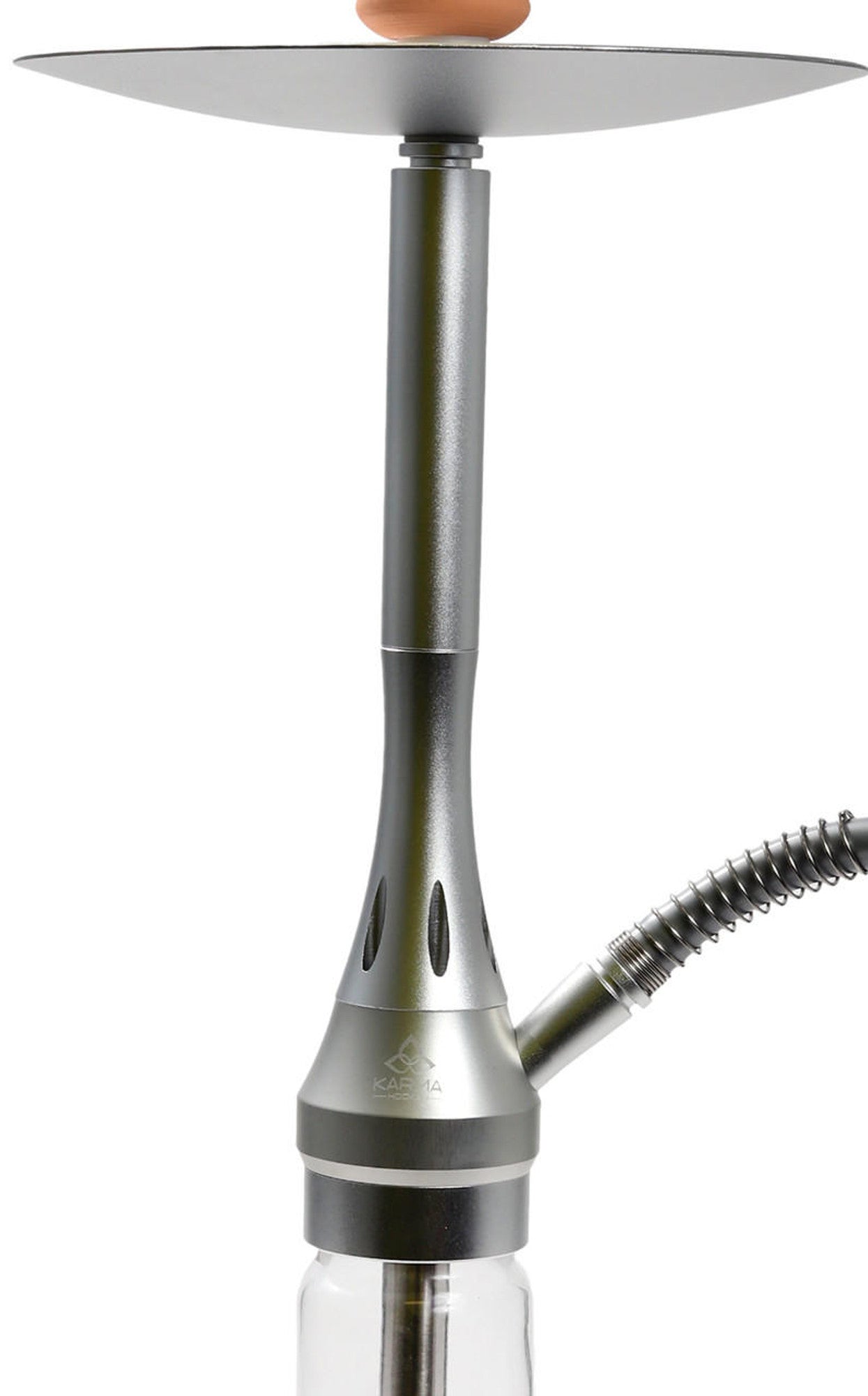 Close-up of the Karma Bellatrix Hookah body in silver
