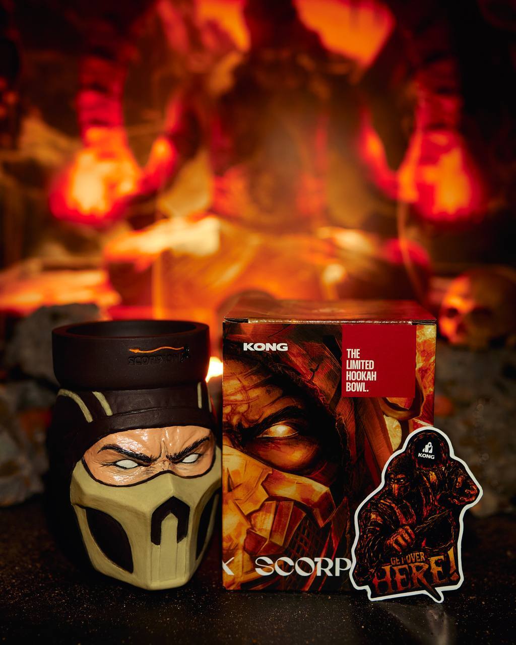 Kong Scorpion Hookah Bowl handmade clay design close-up