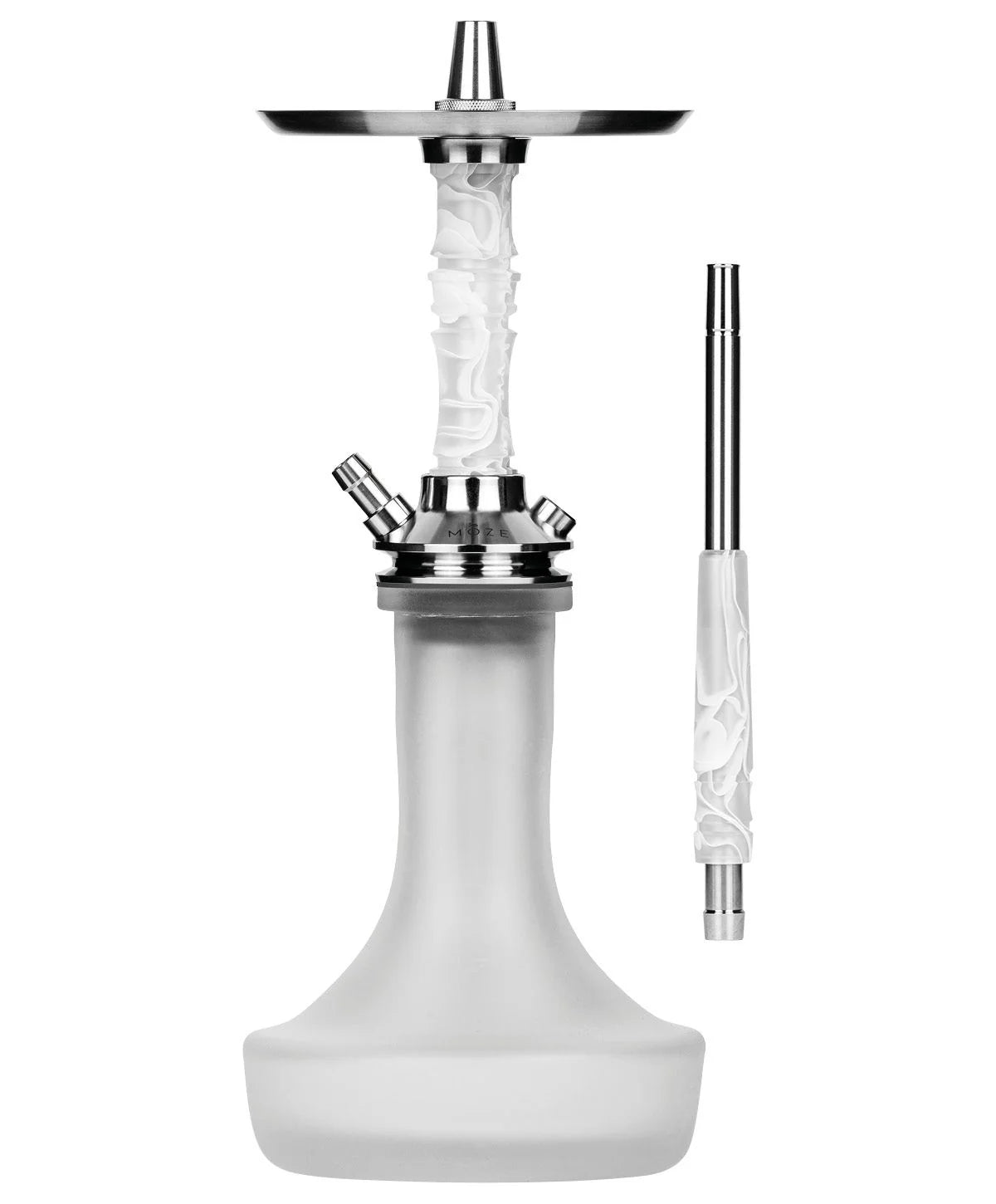 Moze Breeze Pro Hookah with stainless steel and acrylic design for a modern smoking experience.