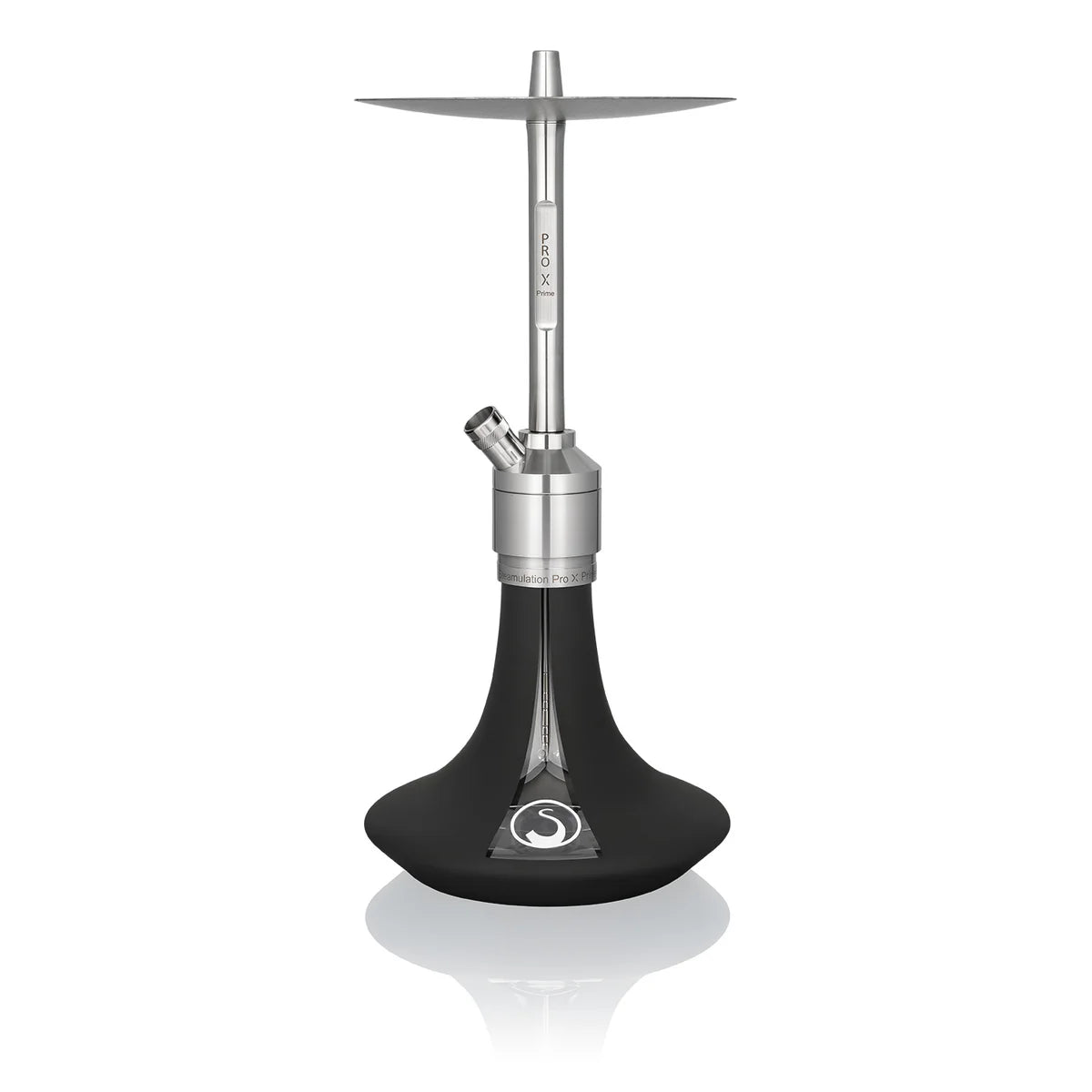 Steamulation Prime Hookah with high-quality stainless steel and a durable glass base.