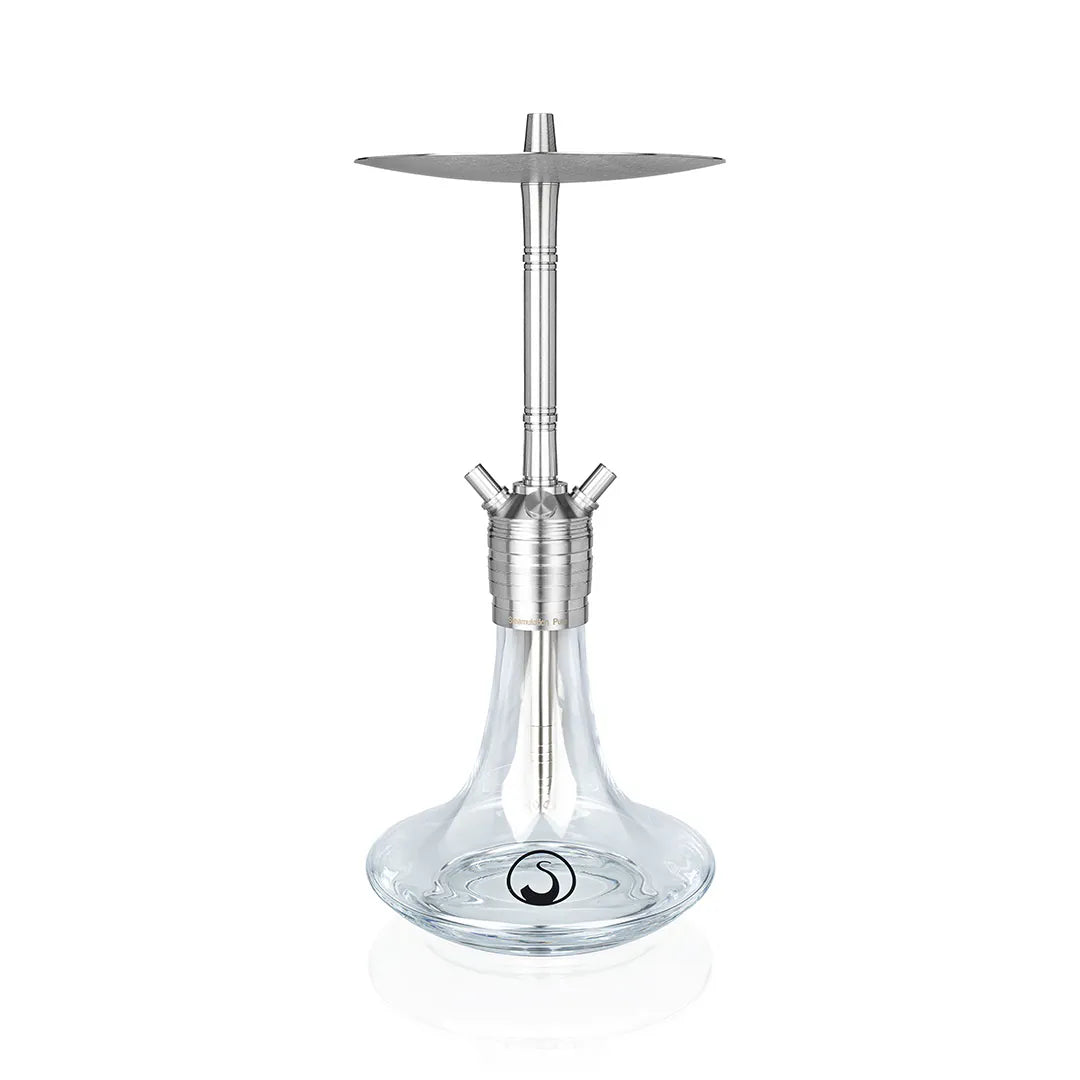 Steamulation Pure Hookah featuring the patented SteamClick 360° system for easy setup and maintenance.