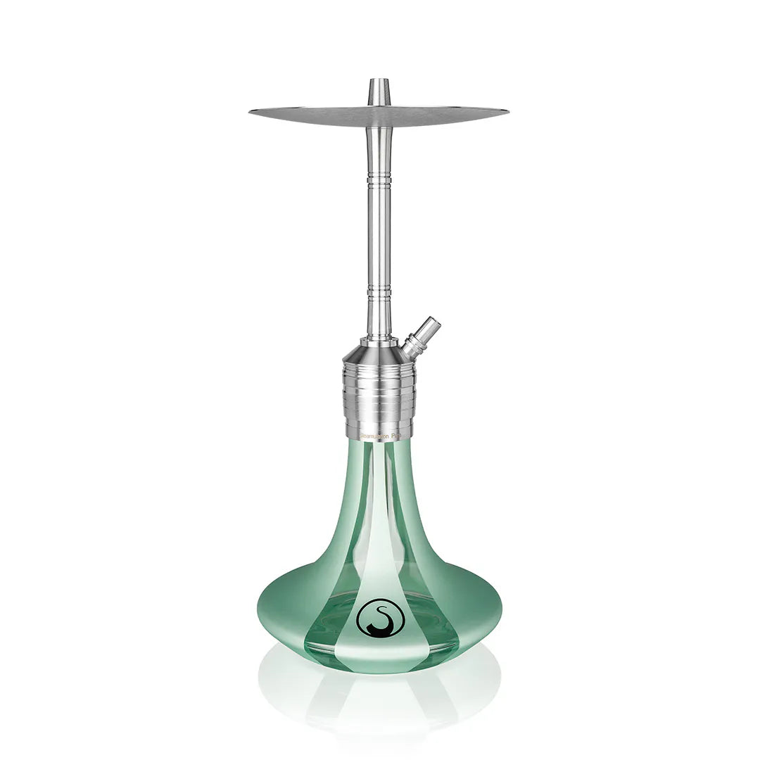 Pure One Hookah with Dip Tube Control for adjustable water levels and enhanced smoke quality.