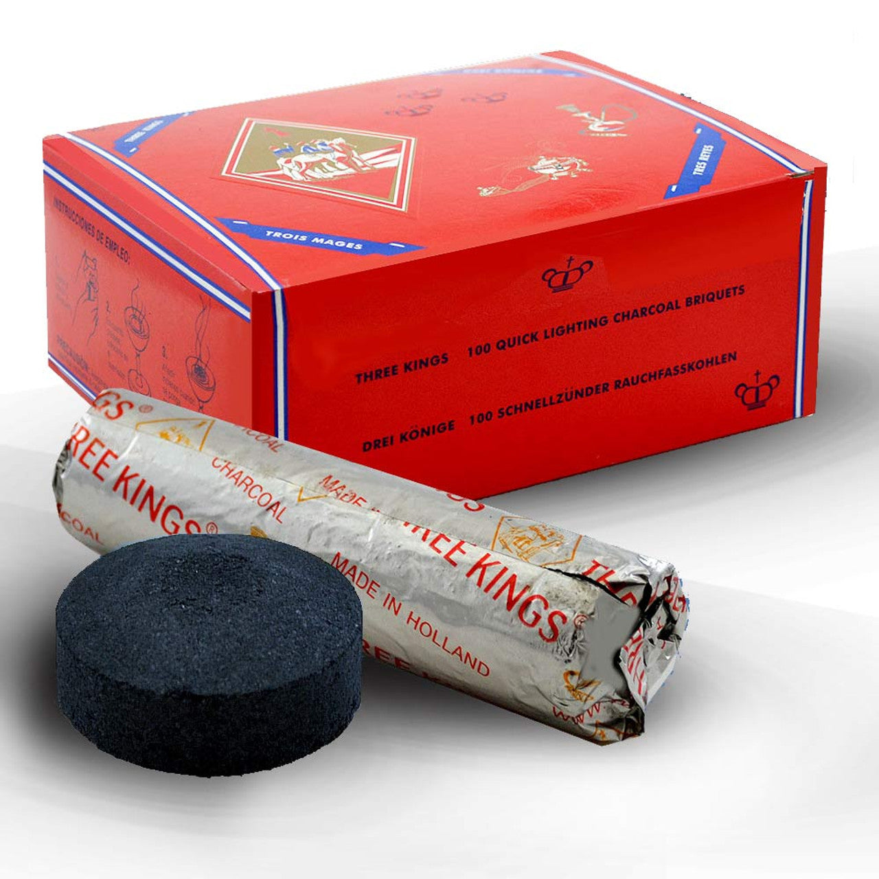 Three Kings Charcoal roll packaging