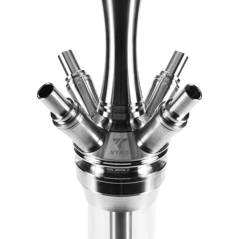 Vyro Evoke Hookah’s innovative purge system with four hose connections.