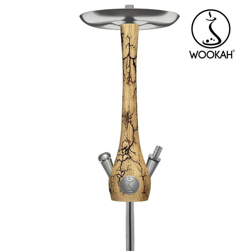 Wookah Grom Terra Hookah – A handcrafted wooden hookah with a smooth glass vase and stainless steel components.