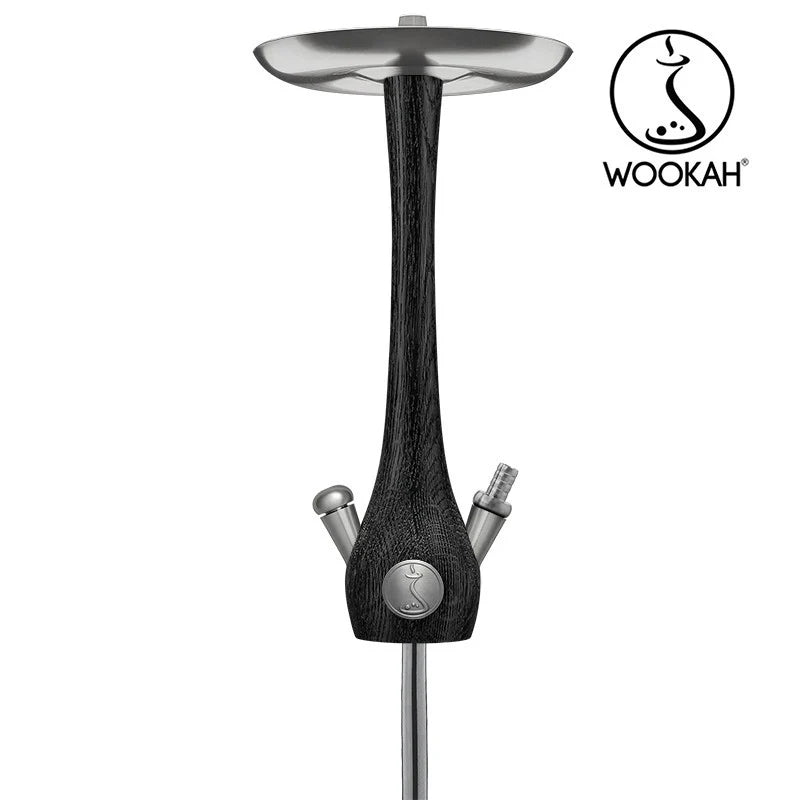 Wookah Nox Bloom Hookah – Premium dark wood hookah with crystal base and stainless steel components.