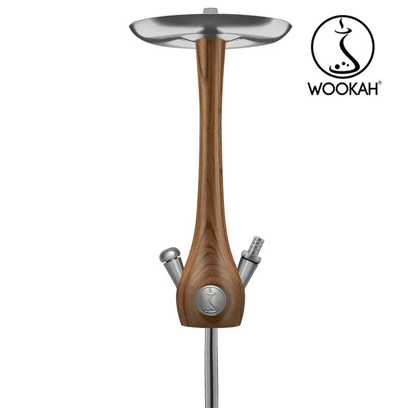 Wookah Walnut Mill Hookah – Premium handcrafted walnut wood hookah with crystal base and stainless steel components.