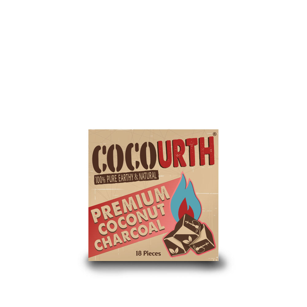 CocoUrth Charcoal Cubes –18/PCS Cubes - Premium Coconut Charcoal