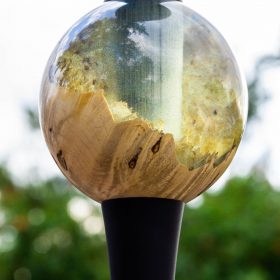 B2-Hookah F-22 Orb Pixie Dust, a Precious Cut Collection Resin & Burl Wood