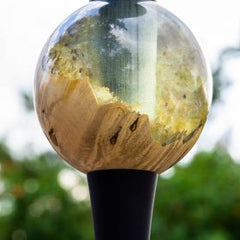 B2-Hookah F-22 Orb Pixie Dust, a Precious Cut Collection Resin & Burl Wood