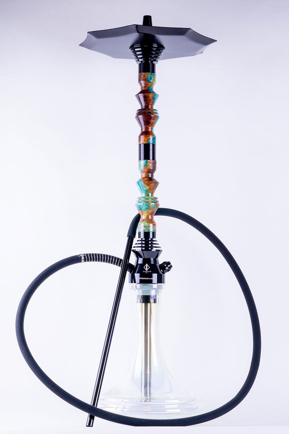 B2 Hookah Precious Cut Collection Double Carnival Explosion and Burl Wood