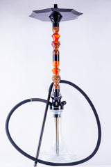 B2 Hookah Precious Cut Collection Double Orange & Red Burl Wood