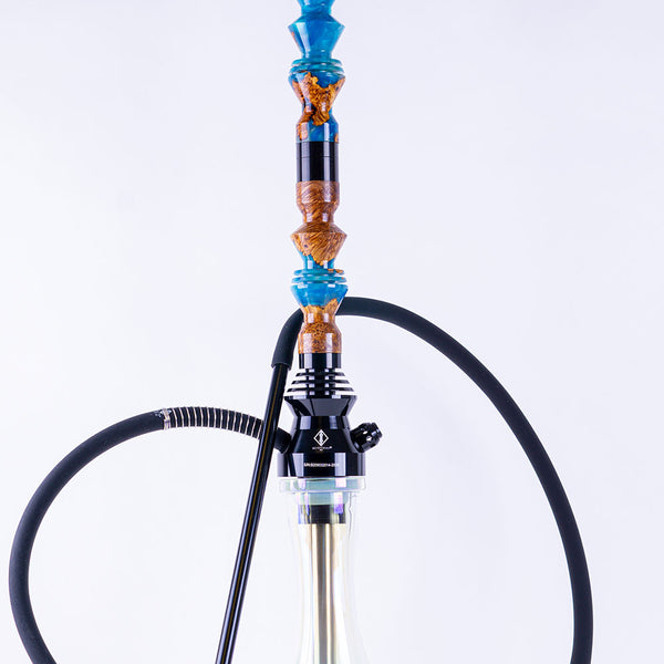 B2 Hookah Precious Cut Collection Doubled Blue Oceans & Burl 